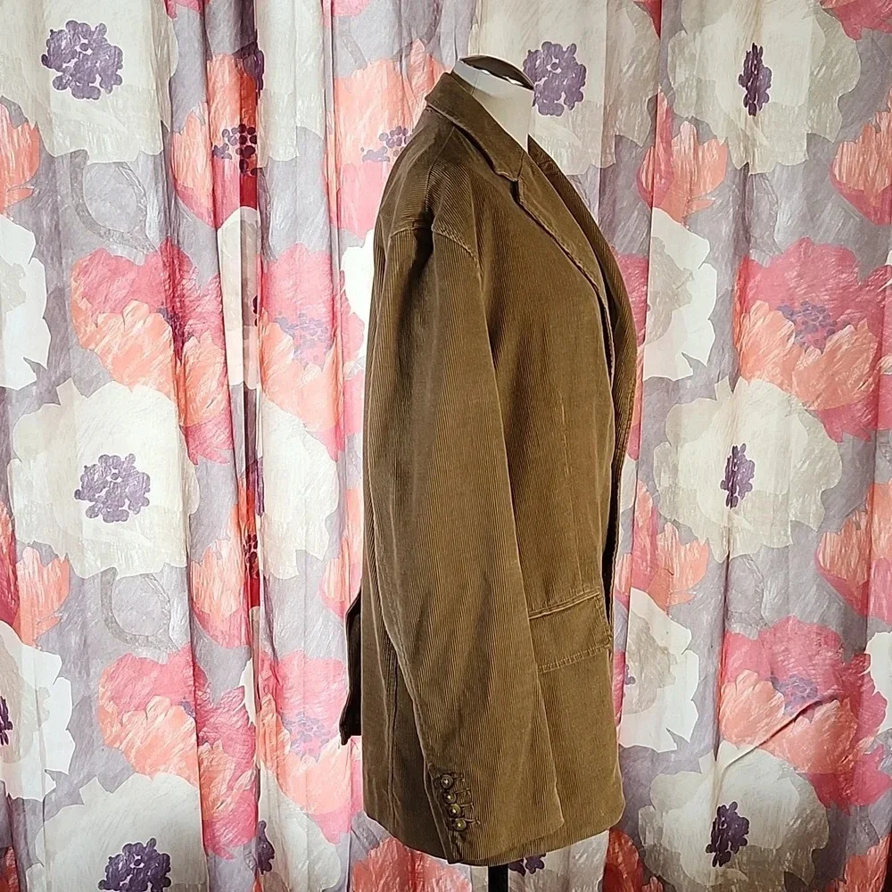 J.Crew Tan/Brown Corduroy Blazer – Men’s Size L, 2‑Button Classic Sport Coat